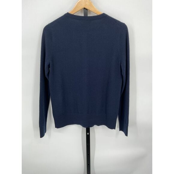 Quince Womens Mongolian Cashmere Cardigan Sweater TRUE Navy Sleeved Top S - Picture 2 of 3